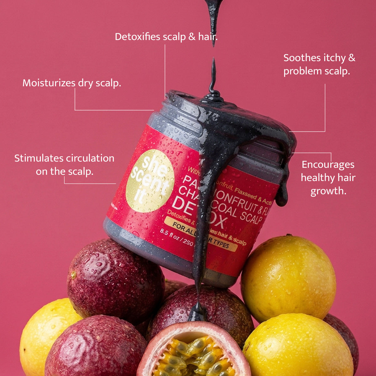 Passionfruit &amp; Flax Charcoal Scalp Detox